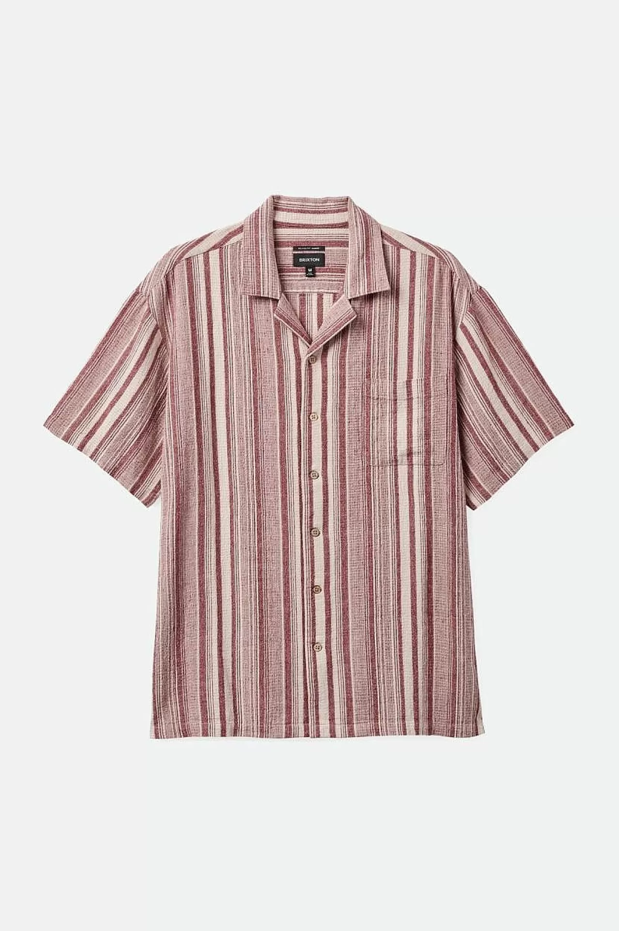 Brixton Bunker Seersucker S/S Camp Collar Woven Shirt<Männer Button-Ups