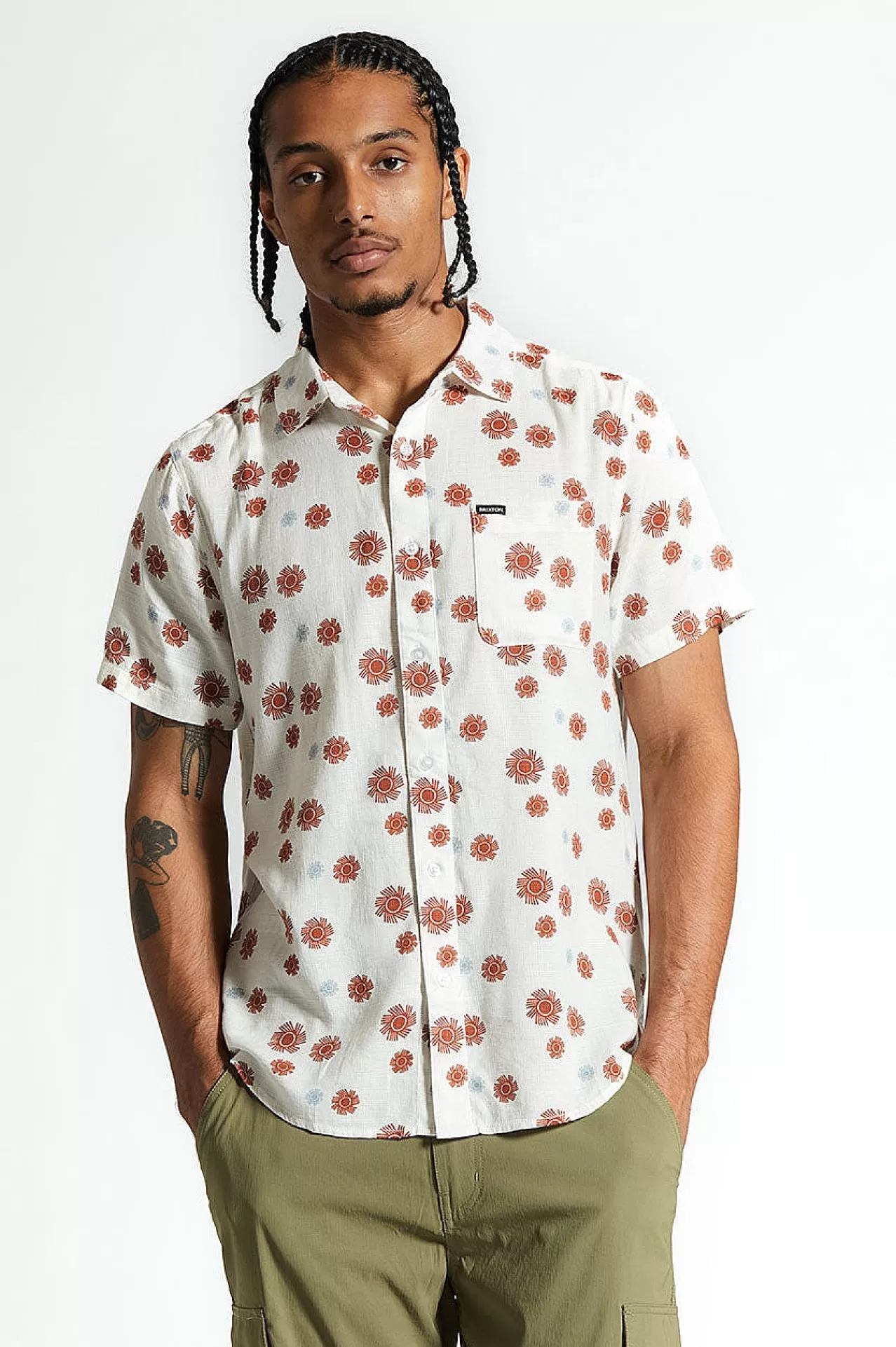 Brixton Charter Slub S/S Woven Shirt<Männer Button-Ups