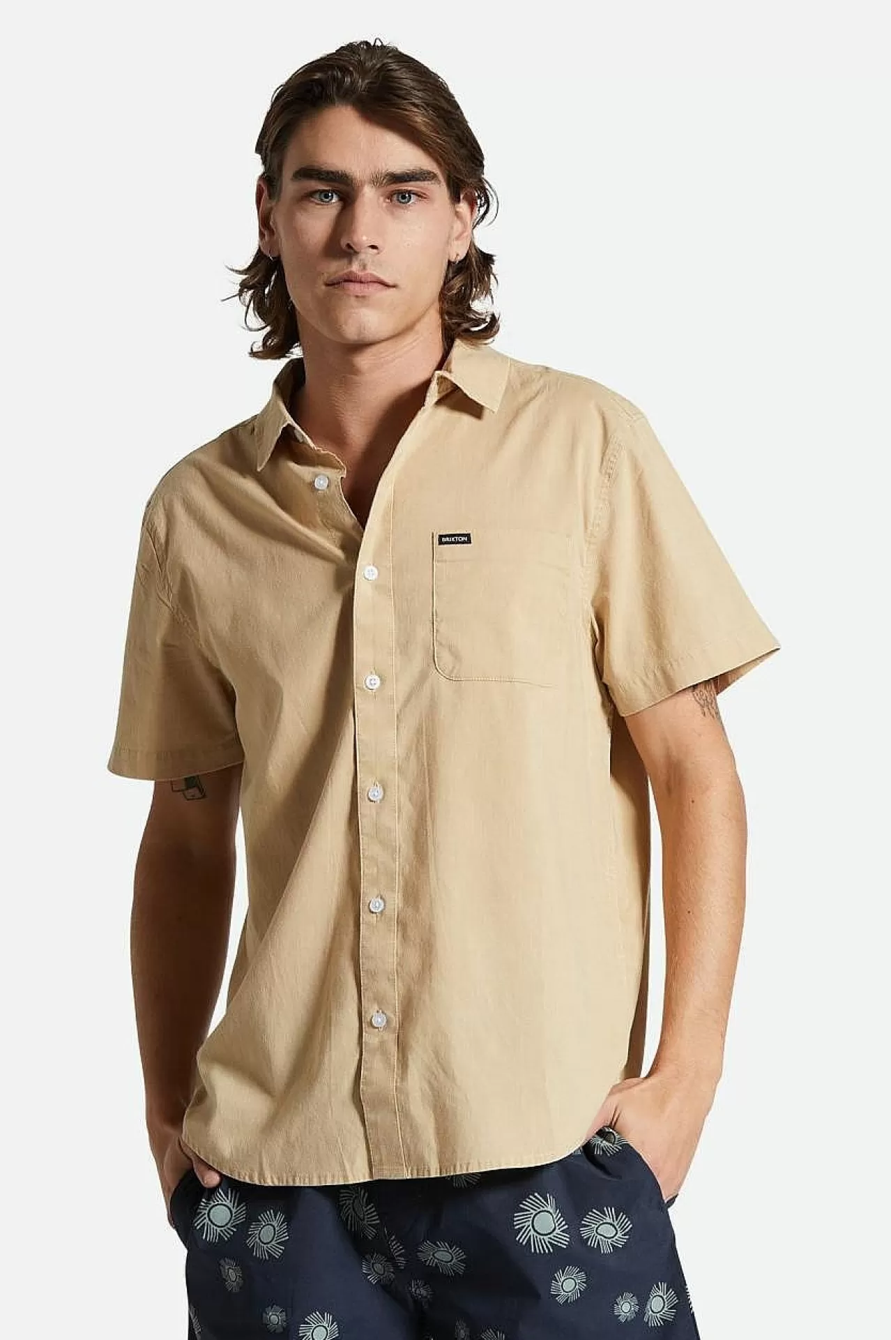 Brixton Charter Sol Wash S/S Gewebtes Hemd<Männer Button-Ups