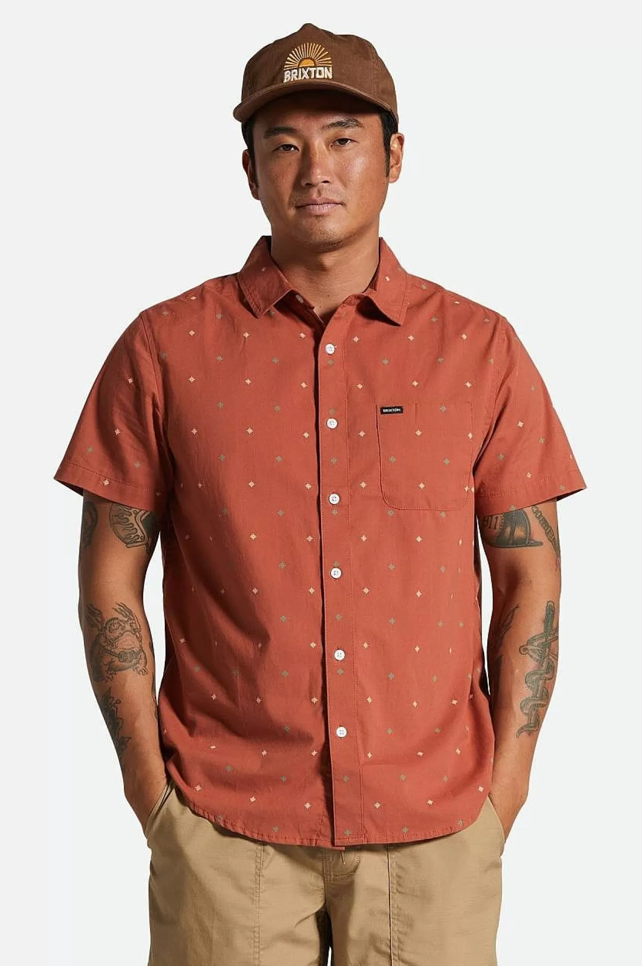 Brixton S/S-Webhemd Mit Charter-Print<Männer Button-Ups